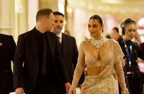 Kim Kardashian arrives to attend Anant Ambani and Radhika Merchant's post wedding 'Blessing Ceremony', in Mumbai