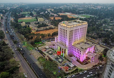 An aerial view of the office of the Bhubaneswar Municipal Corporation.