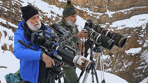 The Bedi Brothers filming in harsh winter of Spiti Valley.
