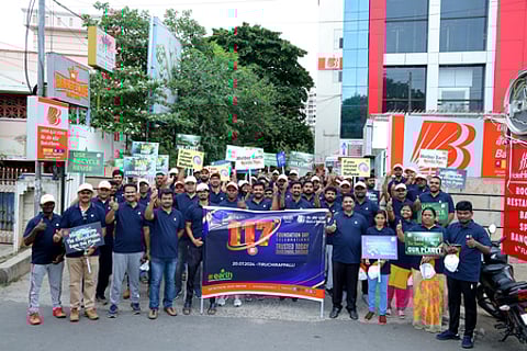 On the occasion of 117th Foundation Day of the Bank of Baroda, a walkathon has
been organised by the Trichy regional office under the leadership of Mr Samuel Stephen, Regional Head, emphasising developing a greener earth.