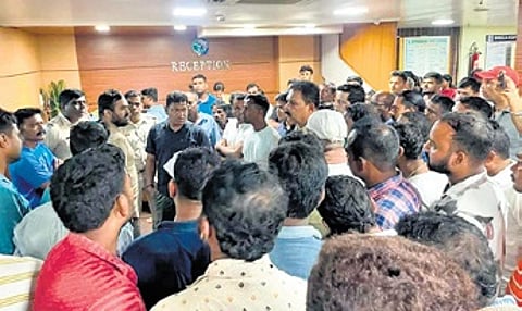 Family members of the deceased patient at the hospital