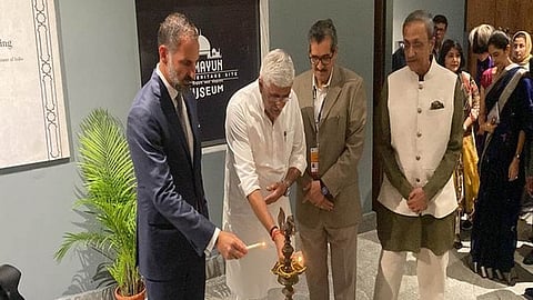 Union Minister Gajendra Shekhawat inaugurates Humayun's Tomb World Heritage Site Museum.