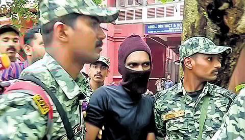 Maoist Manoj being produced before the Ernakulam District Additional Sessions Court on Friday after he was arrested from Kochi recently