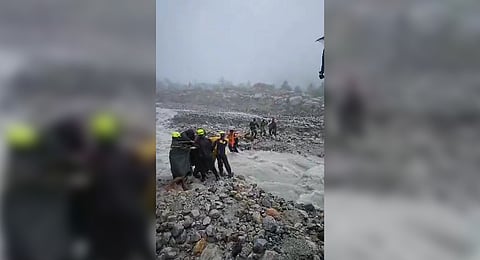 Rescue operations after the bridge collapsed near Chidwasa