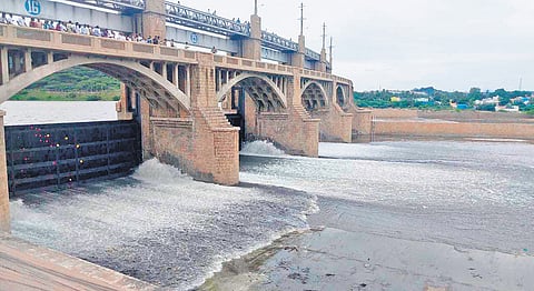 Water being released from Mettur dam
