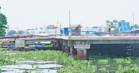 The construction work of Water Metro Mattanchery terminal in progress