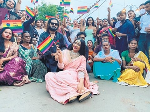LGBTQIA+ community on Sunday organised a rainbow pride walk from Rourkela railway station to Bisra Square
