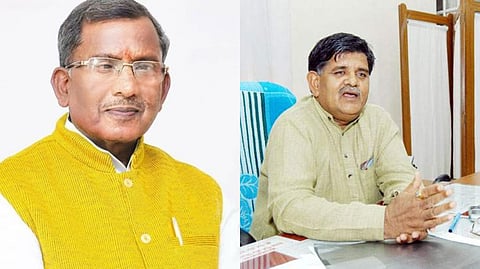 Newly appointed Assam Governor Lakshman Prasad Acharya (L), Gulab Chand Kataria (R)