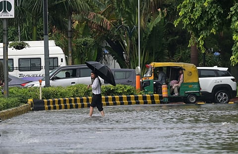 Rain lashes national capital, waterlogging hits traffic