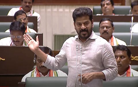 Telangana CM Revanth Reddy during an assembly session