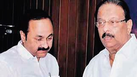 Leader of Opposition V D Satheesan with KPCC president K Sudhakaran