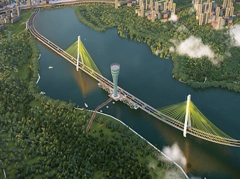 The state government will build a bridge spanning 2.5 km across the Mir Alam Tank in Hyderabad and develop three island zones there in the style of Gardens by the Bay in Singapore.