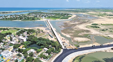 The work on the bridge connecting Pasiyavaram island and Chennai-Pulicat road got delayed due to various reasons