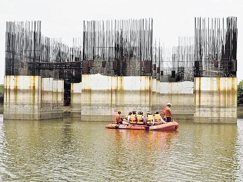 Expert team of IIT Madras inspecting the Amaravati iconic towers
