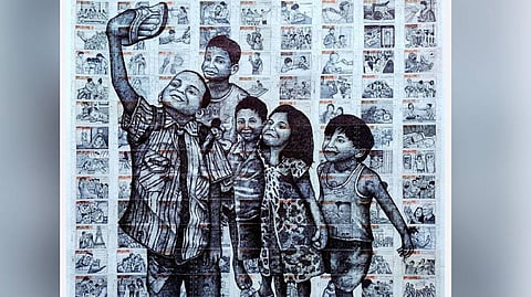 Sandeep Suneriya’s ‘Life on Mobile,’ made using pen on train tickets