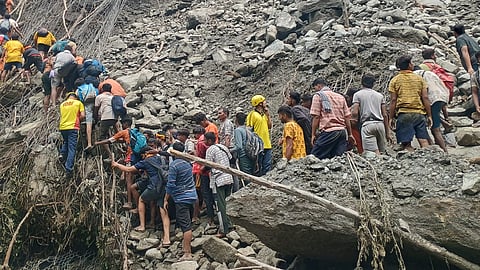 Personnel of the State Disaster Response Force (SDRF), the National Disaster Response Force (NDRF) and police are engaged in the rescue operation.