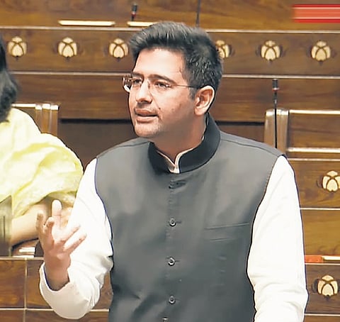 AAP MP Raghav Chadha in the House | pti