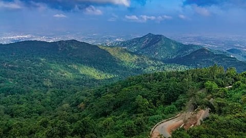 A view of the Kalvarayan Hills. The location was chosen due to its remote setting and natural terrain.