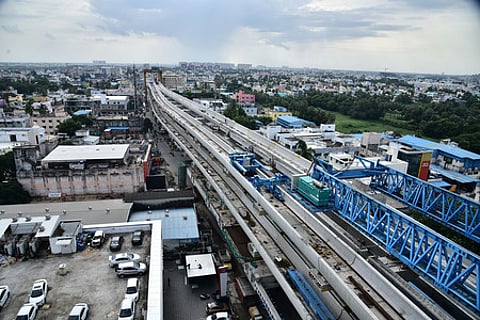 The CMRL constructing first of its kind double-decker design for the Metro rail between Valasaravakkam- Porur stretch, in