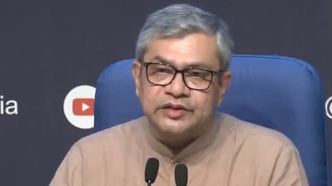 Information and Broadcasting Minister Ashwini Vaishnaw at a media briefing on Friday.