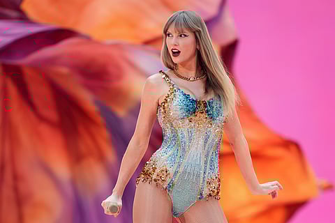 Taylor Swift performs at Wembley Stadium as part of her Eras Tour on Friday, June 21, 2024 in London.