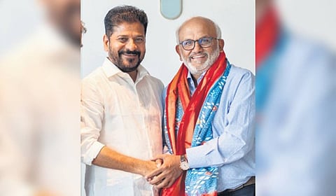 Chief Minister A Revanth Reddy with Shantanu Narayen, CEO, Adobe Systems, at Palo Alto, California