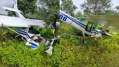 Two pilots on board the plane suffered injuries.
