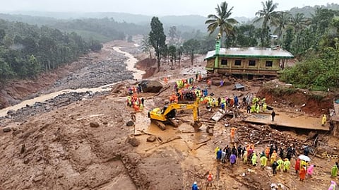 The landslide hit areas of Chooralmala in Wayanad.