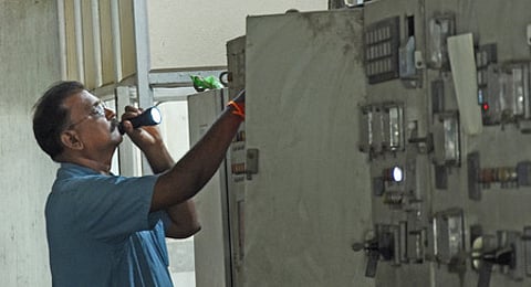 Bharathiya Mazdoor Sangh staged a protest on Friday, demanding the immediate filling of over 60,000 vacancies in TNEB.