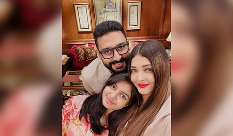 Actors Abhishek and Aishwarya Rai Bachchan with their daughter Aaradhya.