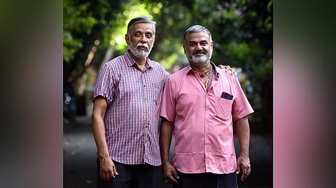 M Sreedhar and Srinivasan Nagaraj on the green lanes of Nallappa Street in Chromepet.