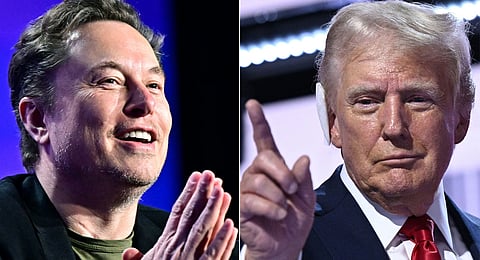 South African businessman Elon Musk and former US President and 2024 Republican presidential nominee Donald Trump.