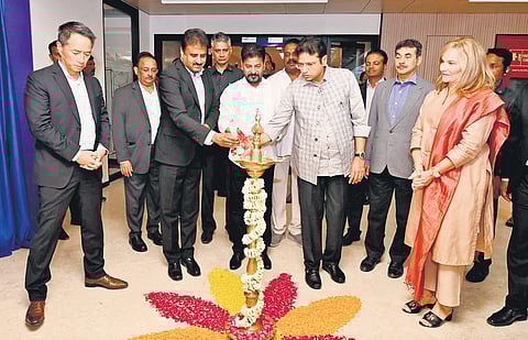 Chief Minister A Revanth Reddy at the inauguration of Cognizant’s new campus