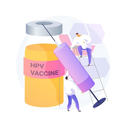 Illustration of HPV vaccine for cervical cancer