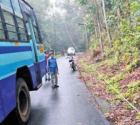 The accident spot near Sholurmattam at Kotagiri in Nilgiris