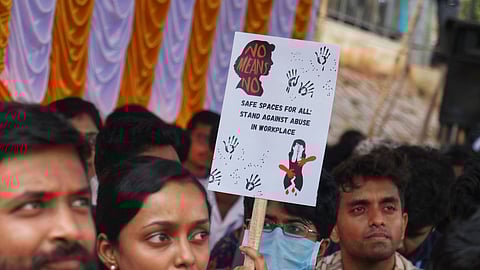 Resident doctors from JIPMER protest the rape and murder of a young medic from Kolkata.