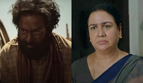 Stills from the movies 'Aadujeevitham' and 'Ullozhukku' for which actors Prithviraj, Uravshi won top acting accolades.