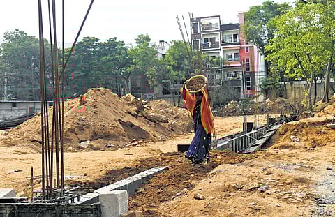 Construction of Shanti Nagar ATC in Mallepally ITI campus under progress