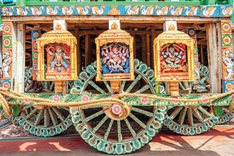 Wooden wheels and decorative panels