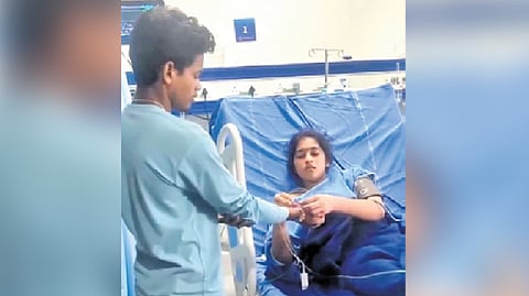 Screengrab of the suicide victim tying rakhi to her brother before her death