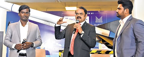 (From left) Dr Anand Megalingam, CEO, Space Zone India, Dr Mylswamy Annadurai, Moon Man of India, and Jose Charles Martin, MD, Martin Group