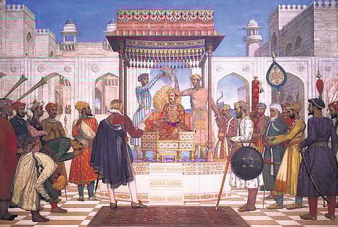 William Rothenstein’s 1927 painting of Sir Thomas Roe at Jahangir’s court