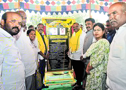Minister Anagani Satya Prasad and Bapatla MP Tenneti Krishna Prasad laid the foundation stone for 30-bed hospital at Dhulipadi village on Friday