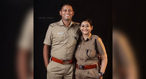 IPS Officer V. Varun Kumar and his wife Vandita Pandey