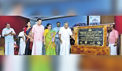 Chief Minister Pinarayi Vijayan at the foundation stone-laying ceremony of Pinarayi Education Hub in Kannur on Friday