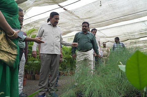 Minister P Narayana visited parks located in Venkatapalem Nursery, Sakhamuru Central Park on Saturday along with Amaravati Development Corporation