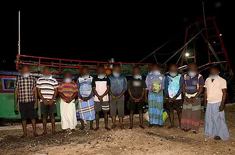 Eleven fishermens from Nagapattinam were arrested for crossing international maritime boundary line