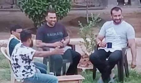 A photo that went viral on the internet where actor Darshan sat with other jailbirds holding a coffee mug and cigarette