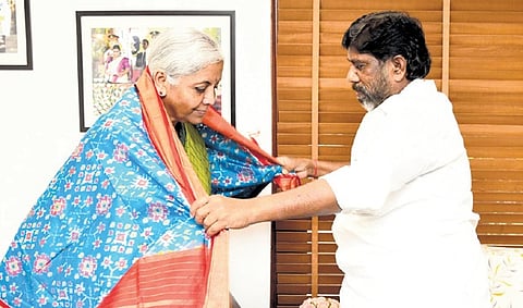 Deputy Chief Minister Mallu Bhatti Vikramarka calls on Finance Minister Nirmala Sitharaman at her residence in New Delhi on Saturday