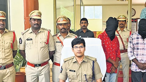 The police stopped three persons on a bike near Marlagudem village.